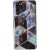 Apple iPhone 11 Pro Max, Szilikon tok, sokszöges márvány minta, Wooze Geometric Marble, színes/fekete