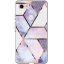 Apple iPhone 13 Pro Max, Szilikon tok, sokszöges márvány minta, Wooze Geometric Marble, színes/kék
