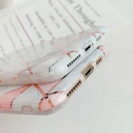  Apple iPhone 6 Plus / 6S Plus, Szilikon tok, sokszöges márvány minta, Wooze Geometric Marble, színes/lila