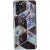 Samsung Galaxy S20 FE / S20 FE 5G SM-G780 / G781, Szilikon tok, sokszöges márvány minta, Wooze Geometric Marble, színes/fekete