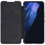   Samsung Galaxy S22 Plus 5G SM-S906, Oldalra nyíló tok, kamera védelem, Nillkin Qin Pro, fekete