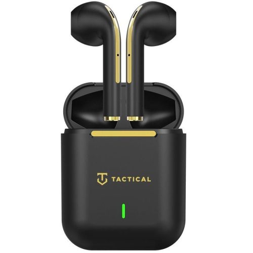 Bluetooth sztereó fülhallgató, v5.0, TWS, töltőtok, vízálló, zajszűrővel, érintés vezérlés, Tactical Black Hawk StrikePods, fekete