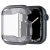 Apple Watch 7 (45mm), Szilikon védőkeret, ütésálló, szíj nélkül, Spigen Ultra Hybrid, átlátszó/szürke