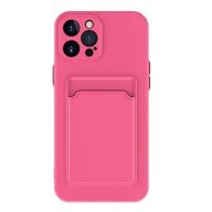   Samsung Galaxy S22 Plus 5G SM-S906, Szilikon tok, kártyatartóval, Wooze Card Slot, magenta