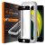 Apple iPhone 7 / 8 / SE (2020) / SE (2022), Kijelzővédő fólia, ütésálló fólia (az íves részre is!), Tempered Glass (edzett üveg), Full Cover, Spigen Glastr Alignmaster, fekete