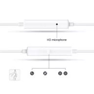   Vezetékes sztereó fülhallgató, 3.5 mm, mikrofon, funkció gomb, Oppo MH135, fehér, gyári