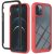 Oppo A53 4G / A53s 4G, Szilikon hátlap és műanyag előlapi tok, elő- és hátlapi üveggel, közepsen ütésálló, Wooze Power Case, fekete/piros