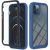 Oppo A54 4G, Szilikon hátlap és műanyag előlapi tok, elő- és hátlapi üveggel, közepsen ütésálló, Wooze Power Case, fekete/kék
