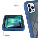 Oppo A54 5G / A74 5G / A93 5G, Szilikon hátlap és műanyag előlapi tok, elő- és hátlapi üveggel, közepsen ütésálló, Wooze Power Case, fekete/kék