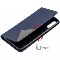  Samsung Galaxy S22 Plus 5G SM-S906, Oldalra nyíló tok, stand, geometria minta, Wooze DesignBook, kék