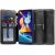 Samsung Galaxy S21 FE 5G SM-G990, Oldalra nyíló tok, stand, mágnes csattal, TP Wallett, fekete