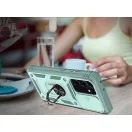 Apple iPhone XS Max, Műanyag hátlap védőtok és előlapi keret, szilikon belső, közepesen ütésálló, kamera védelem, telefontartó gyűrű, Wooze Military Armor, piros/rózsaszín