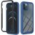 Samsung Galaxy A13 4G SM-A135F / A137F, Szilikon hátlap és műanyag előlapi tok, elő- és hátlapi üveggel, közepsen ütésálló, Wooze Power Case, fekete/kék