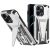Apple iPhone 13 Mini, Műanyag hátlap védőtok szilikon belső, közepesen ütésálló, kitámasztóval, Wooze Supportive Care, ezüst