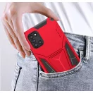 Samsung Galaxy Note 20 / 20 5G SM-N980 / N981, Műanyag hátlap védőtok szilikon belső, közepesen ütésálló, kitámasztóval, Wooze Supportive Care, piros