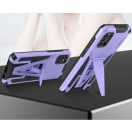 Xiaomi Redmi Note 9 5G, Műanyag hátlap védőtok szilikon belső, közepesen ütésálló, kitámasztóval, Wooze Supportive Care, lila