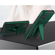   Motorola Moto E7 Power / E7i Power, Műanyag hátlap védőtok szilikon belső, közepesen ütésálló, kitámasztóval, Wooze Supportive Care, zöld