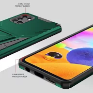   Motorola Moto E7 Power / E7i Power, Műanyag hátlap védőtok szilikon belső, közepesen ütésálló, kitámasztóval, Wooze Supportive Care, zöld