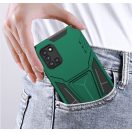 Motorola Moto E7 Power / E7i Power, Műanyag hátlap védőtok szilikon belső, közepesen ütésálló, kitámasztóval, Wooze Supportive Care, zöld