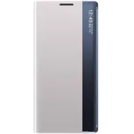   Samsung Galaxy A73 5G SM-A736B, Oldalra nyíló tok, stand, hívás mutatóval, vékony csíkban, Wooze Look Inside, ezüst