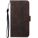 Apple iPhone 13 Pro Max, Oldalra nyíló tok, stand, kártyatartóval, kézpánttal, Wooze Illusion, barna