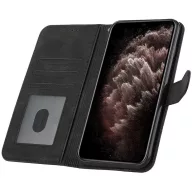   Realme 6i, Oldalra nyíló tok, stand, kártyatartóval, kézpánttal, Wooze Illusion, fekete