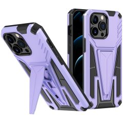   Samsung Galaxy A03 Core SM-A032F, Műanyag hátlap védőtok szilikon belső, közepesen ütésálló, kitámasztóval, Wooze Supportive Care, lila