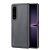 Sony Xperia 1 IV, Műanyag hátlap védőtok + szilikon keret, fényvisszaverő szövet hátlap, rács minta, Dux Ducis Fino, fekete