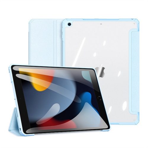Apple iPad 10.2 (2019 / 2020 / 2021), mappa tok, Smart Case, légpárnás sarok, közepesen ütésálló, átlátszó hátlap, Dux Ducis Copa, kék