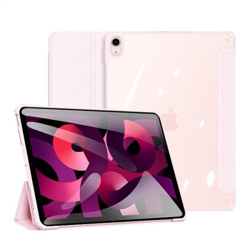 Apple iPad Air (2020) / iPad Air (2022), mappa tok, Smart Case, légpárnás sarok, közepesen ütésálló, átlátszó hátlap, Dux Ducis Copa, rózsaszín