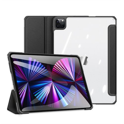 Apple iPad Pro 11 (2020 / 2021 / 2022), mappa tok, Smart Case, légpárnás sarok, közepesen ütésálló, átlátszó hátlap, Dux Ducis Copa, fekete