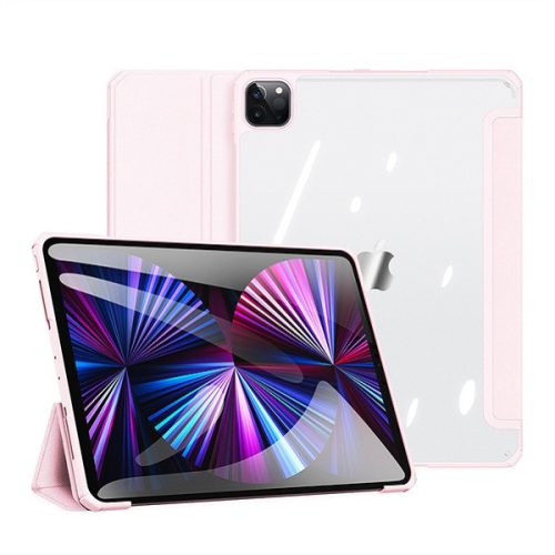 Apple iPad Pro 11 (2020 / 2021 / 2022), mappa tok, Smart Case, légpárnás sarok, közepesen ütésálló, átlátszó hátlap, Dux Ducis Copa, rózsaszín