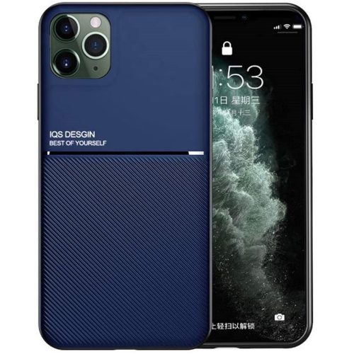 Samsung Galaxy M53 5G SM-M536B, Szilikon tok, közepesen ütésálló, mágneses tartóval kompatibilis, karbon minta, Wooze Carbon, sötétkék