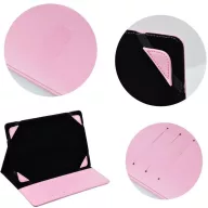   Univerzális TabletPC tok, mappa tok, 10", stand, Blun, rózsaszín