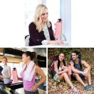 Prémium motivációs sport kulacs, idősáv, motivációs szöveg, kézpánttal, 1000 ml, Wooze You Did It, kék