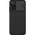 Xiaomi Poco M4 Pro 4G, Műanyag hátlap védőtok, közepesen ütésálló, kamera védelem, csíkos minta, Nillkin CamShield, fekete