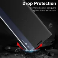   Xiaomi Poco X4 Pro 5G, Oldalra nyíló tok, stand, hívás mutatóval, vékony csíkban, Wooze Look Inside, fekete