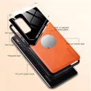 Xiaomi Poco C40, Szilikon tok, bőr és plexi hátlap, közepesen ütésálló, mágneses tartóval kompatibilis, Wooze Texture, piros