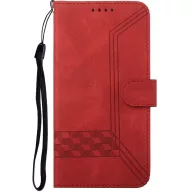   Huawei Honor 60, Oldalra nyíló tok, stand, kártyatartóval, kézpánttal, Wooze Illusion, piros