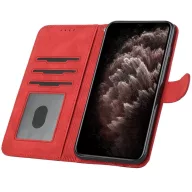   Huawei Honor 60, Oldalra nyíló tok, stand, kártyatartóval, kézpánttal, Wooze Illusion, piros