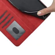   Huawei Honor 60, Oldalra nyíló tok, stand, kártyatartóval, kézpánttal, Wooze Illusion, piros