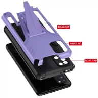   Apple iPhone 14 Pro Max, Műanyag hátlap védőtok szilikon belső, közepesen ütésálló, kitámasztóval, Wooze Supportive Care, lila