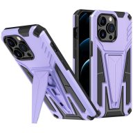   Apple iPhone 14 Pro, Műanyag hátlap védőtok szilikon belső, közepesen ütésálló, kitámasztóval, Wooze Supportive Care, lila