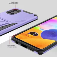   Apple iPhone 14 Pro, Műanyag hátlap védőtok szilikon belső, közepesen ütésálló, kitámasztóval, Wooze Supportive Care, lila
