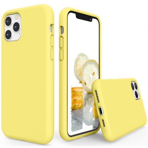 Apple iPhone 14 Plus, Szilikon tok, Wooze Liquid Silica Gel, sárga