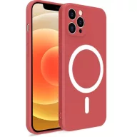   Apple iPhone 14 Pro, Szilikon tok, mágnes gyűrűvel, MagSafe töltővel kompatibilis, Wooze Magsafe Case, rózsaszín