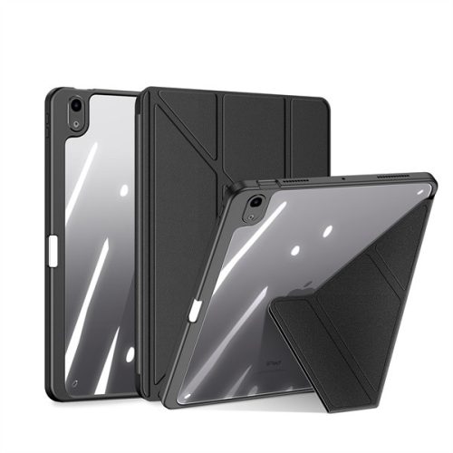 Apple iPad Air (2020) / iPad Air (2022), mappa tok, Apple Pencil tartóval, levehető előlap, Origami Smart Case, Dux Ducis Magi, átlátszó/fekete