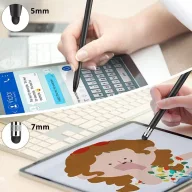   Univerzális toll, alumínium, (bármilyen kapacitív kijelzőhöz), kétoldalas, Touch Stylus Pen, ezüst