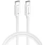USB Type-C töltő- és adatkábel, USB Type-C, 200 cm, 5000 mA, 100W, gyorstöltés, PD, QC 4.0, C339, fehér