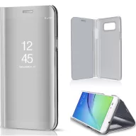   Samsung Galaxy S23 Plus SM-S916, Oldalra nyíló tok, hívás mutatóval, Smart View Cover, ezüst (utángyártott)